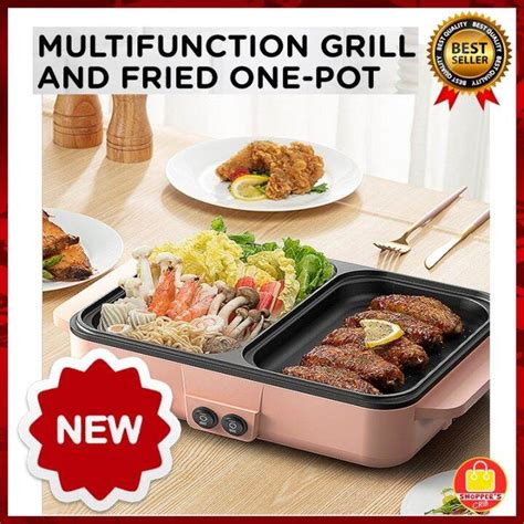 Cute Pink Korean Samgyup Multifunction Electric Hot Pot Grill Griller Mini Hotpot Barbecue Grill