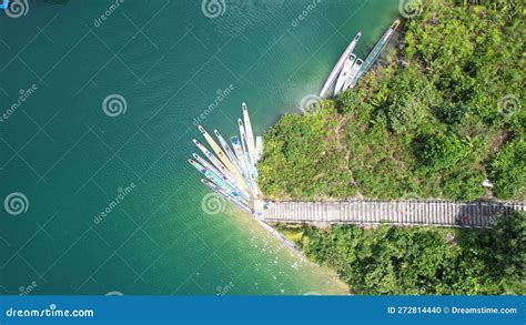 Concrete Jetty At Lubok Antu Dam In Sri Aman Malaysia Stock Photo