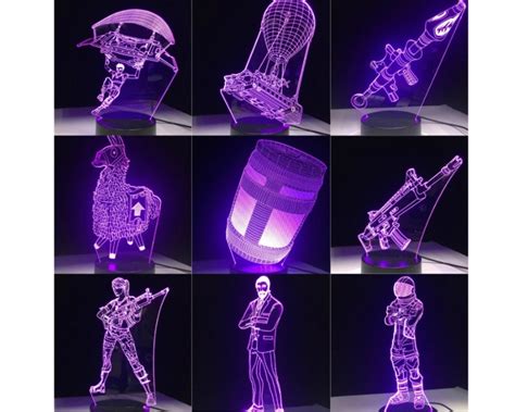 Achat Lampe De Bureau 3D LED 7 Couleurs Tactile Fortnite | Lampe de ...