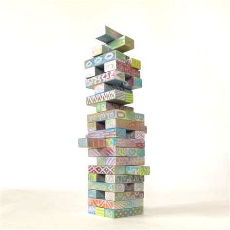 Custom Painted Jenga Set Tumbling Tower With Fun Colors And Etsy