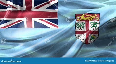 Fiji Flag Realistic Waving Fabric Flag Stock Illustration Illustration Of Fiji Country