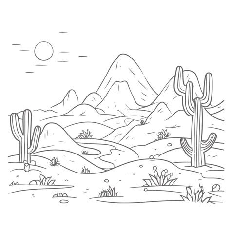 Desert Coloring Page