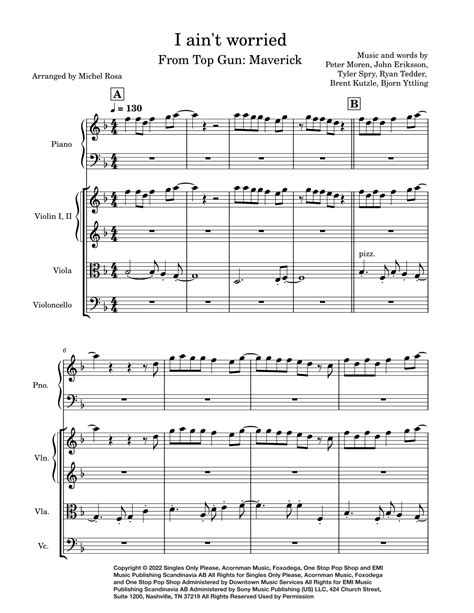 I Ain T Worried Arr Harmonistas Sheet Music OneRepublic String