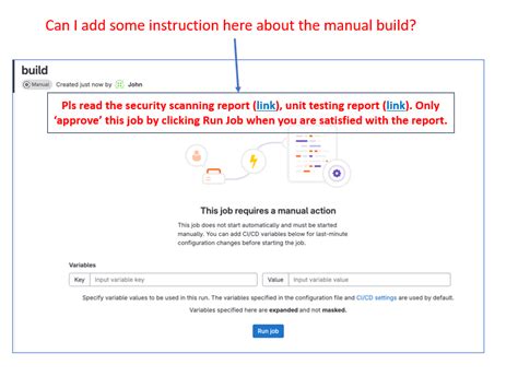 put  instructional text   manual job    gitlab