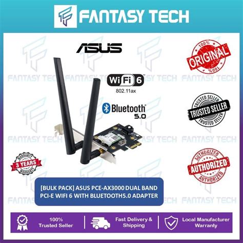 Bulk Pack Asus Pce Ax Dual Band Pci E Wifi With Bluetooth