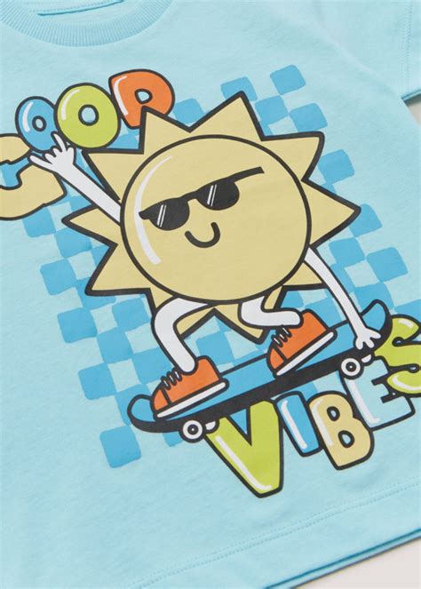 Boys Blue Good Vibes T Shirt 9mths 6yrs