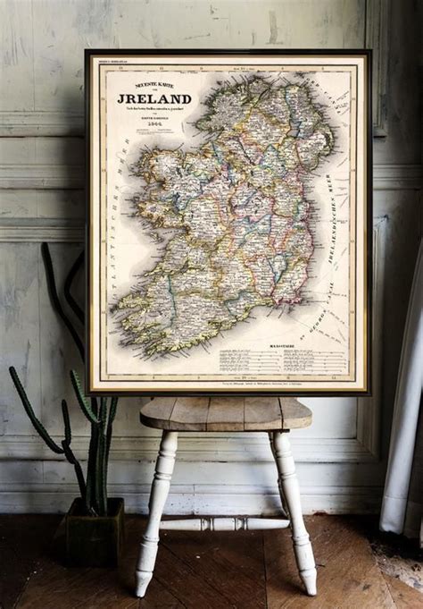 Old Map Of Ireland Archival Reproduction Fascinating Historical