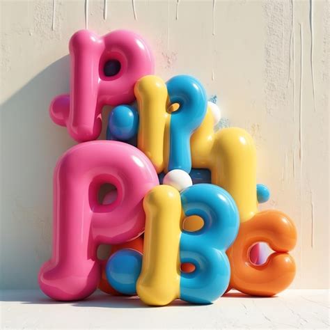 Vibrant Bubble Letters Alphabet Set Premium Ai Generated Image