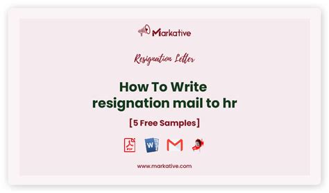 How To Write Appealing Resignation Mail To Hr Free Samples Markative