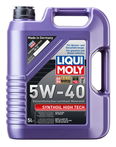 Синтетическое моторное масло Synthoil High Tech 5W 40 5 л 1925 LIQUI