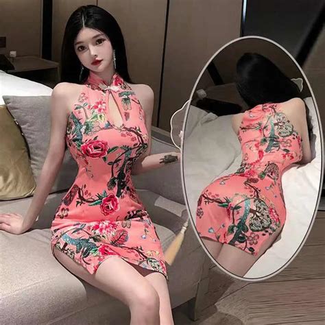 Chinese Qipao Lingerie Nightwear Role Play Cheongsam Dress Exotic Sexy Lingerie Retro Hanfu