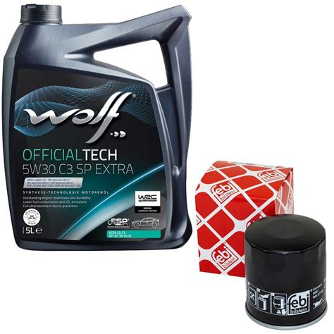 Motor Oil WOLF OFFICIALTECH C3 SP EXTRA 65648 SAE 5W30 5 Liter + , 38,95