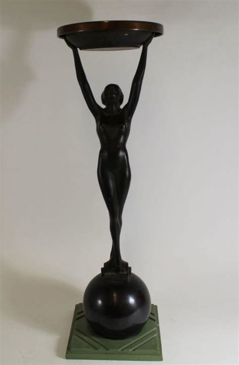 Lot Frankart Art Deco Nude Woman Standing Ashtray