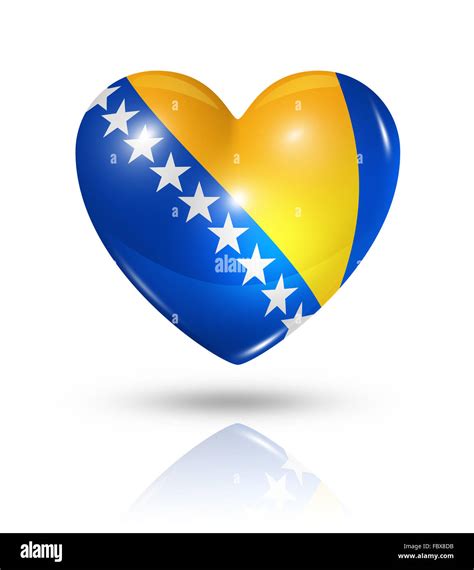 Love Bosnia and Herzegovina, heart flag icon Stock Photo - Alamy