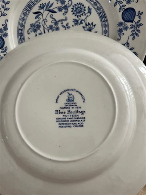 Vintage Enoch Wedgwood Blue Heritage Blue Onion Made In Tunstall