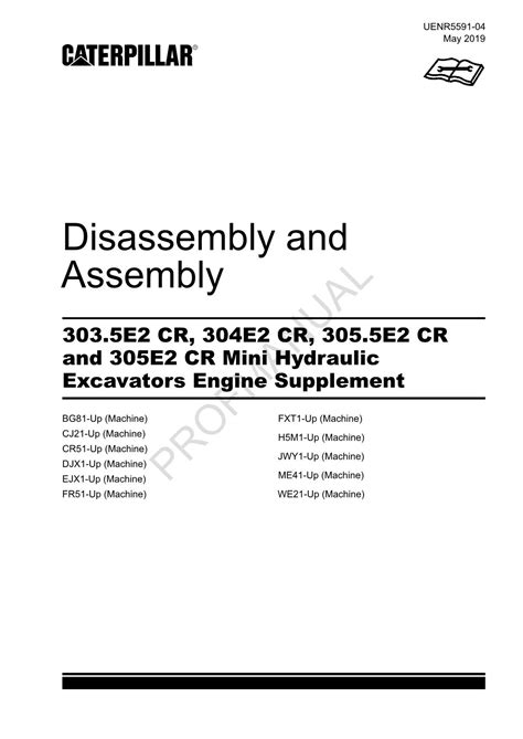 Caterpillar 3055e2 Cr 305e2 Cr Excavator Engine Suppl Service Manual Profmanual