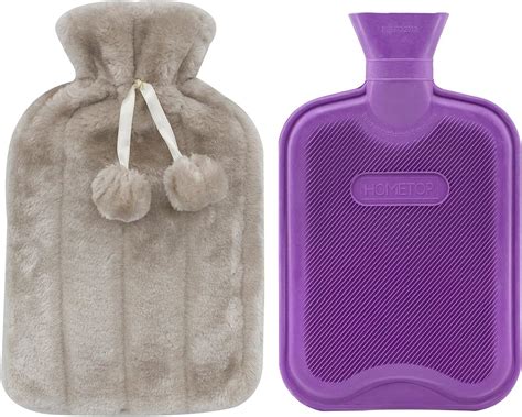 Buy Hometop Premium Classic Rubber Hot Water Bottle And Luxurious Faux Fur Plush Fleece Cover W