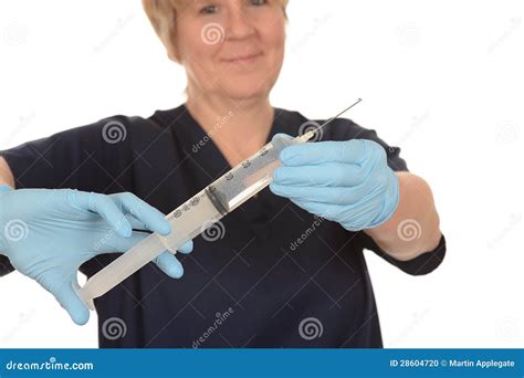 Nurse With Hypodermic Needle Stock Photo Image Of Hands Care 28604720