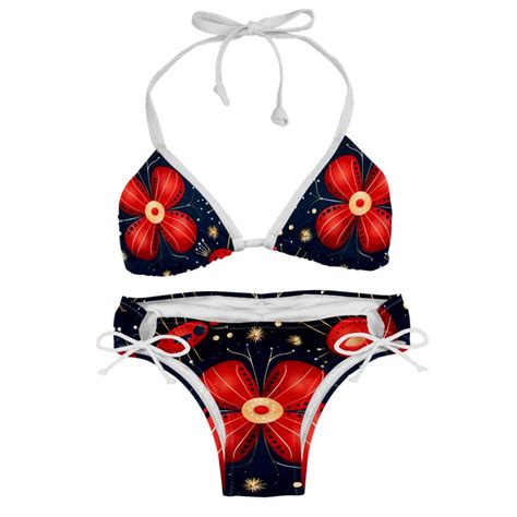 Seven Starred Ladybird One Piece Swimsuit Bikini Set Detachable Sponge Adjustable Strap Two