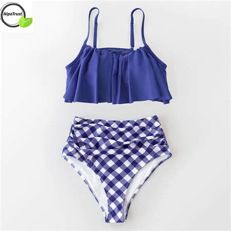 Pink And Stripe High Waisted Bikini Sets Sexy Tank Depop