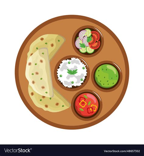 Indian Food Fresh Icon Royalty Free Vector Image