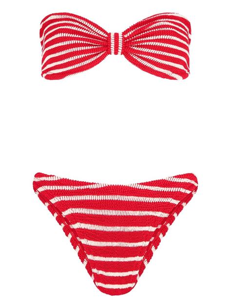 Hunza G Jean Bandeau Bikini Set Red Editorialist