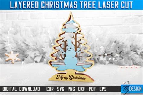 3D Layered Christmas Tree Holiday CNC Graphic By Flydesignsvg