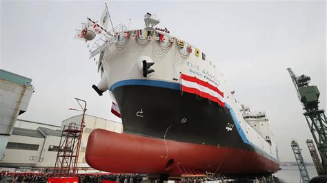 Worlds First Liquid Hydrogen Carrier Ship Launches In Japan Kawasaki