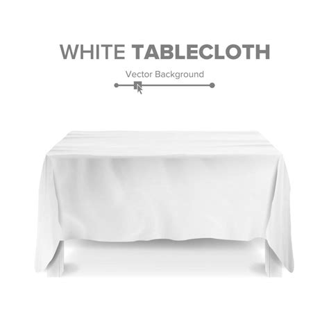 Mesa Blanca Con Vector De Mantel Mesa Rectangular 3d Vacía Aislada