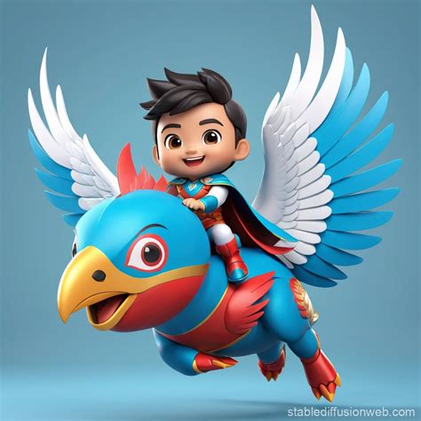 Indonesian Super Hero On A Flying Garuda Bird Stable Diffusion Online