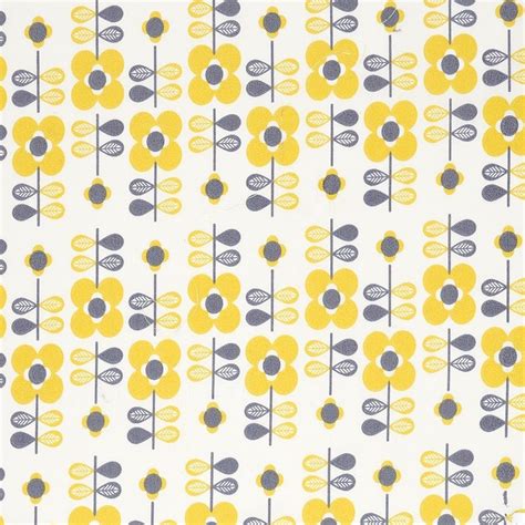 Tissu Popeline Fleurs Jaune Fleurs Jaunes Tissu Tissus Rideaux