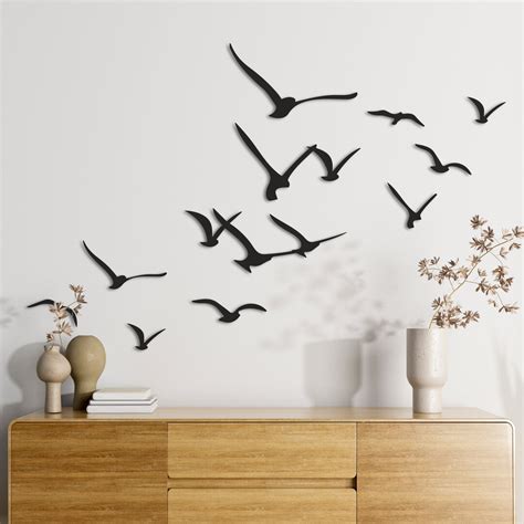 Flock Of Birds Metal Wall Art Cute Birds Wall Art Kitchen Wall Art