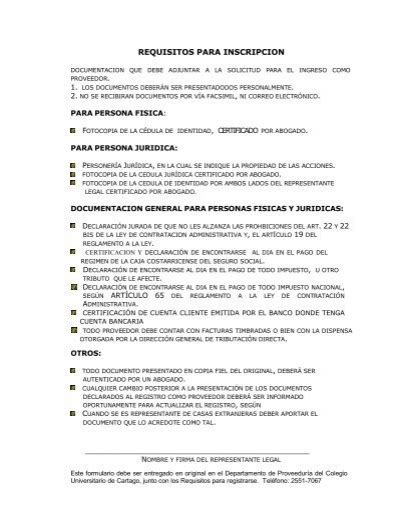 Requisitos Para Inscripci