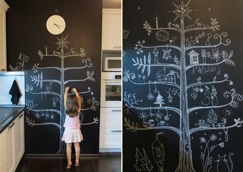 Грифельная меловая доска в интерьере на кухне и в детской: что это и ...