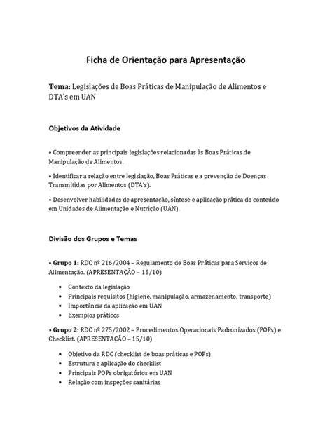 A Principal Função Das Legislações De Boas Práticas É - Legislações de Boas Práticas em UAN | PDF