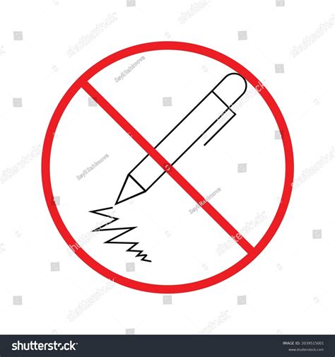 Forbidden Draw Pen Sign Stock Vector (Royalty Free) 2039515001