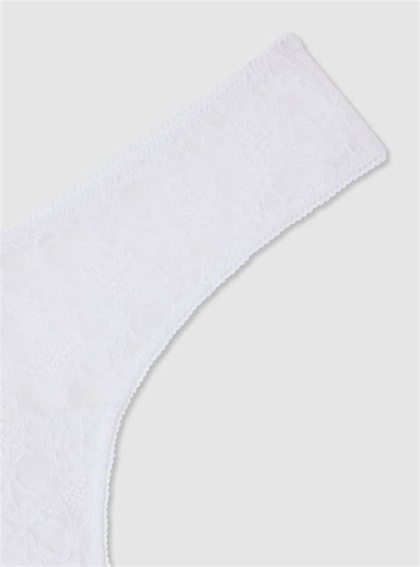 Lot de slips bikini brésiliens en dentelle Var blanc optique