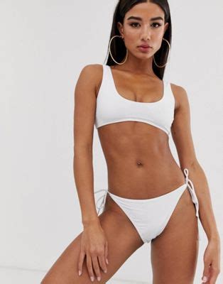 Missguided Mix And Match White Bikini Set Asos