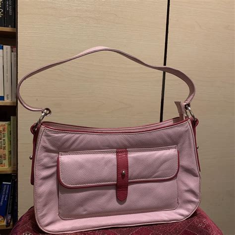 Y2K Vintage Pink Handbag With Hot Pink Detailing Depop