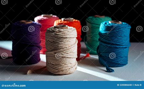 Six Spools Of Colorful Bright Threads Stock Photo Image Of Twisted