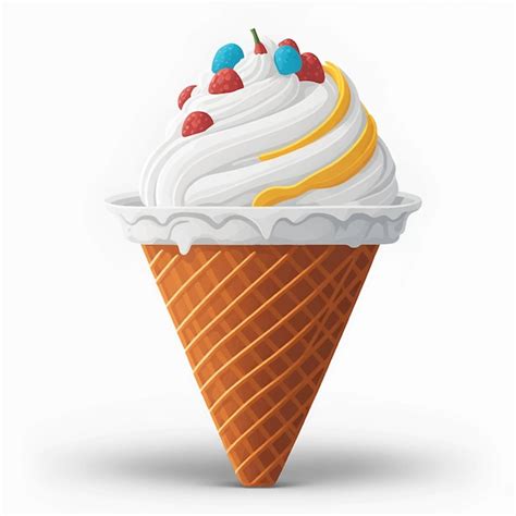 Иллюстрация мороженого на белом фоне вектора | Премиум векторы