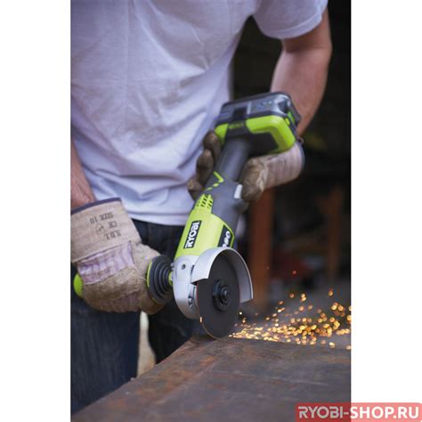 Машина угловая шлифовальная аккумуляторная Ryobi R18AG-0 ONE+ ...
