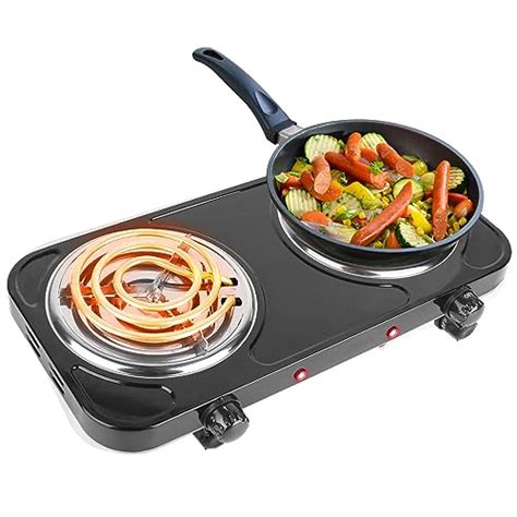 Moclever W Electric Double Burner Portable Coil Heating Hot Plate Stove Countertop RV