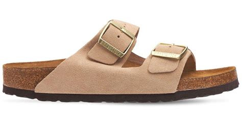 Birkenstock Arizona Sfb Nude Suede Sandals In Natural Lyst
