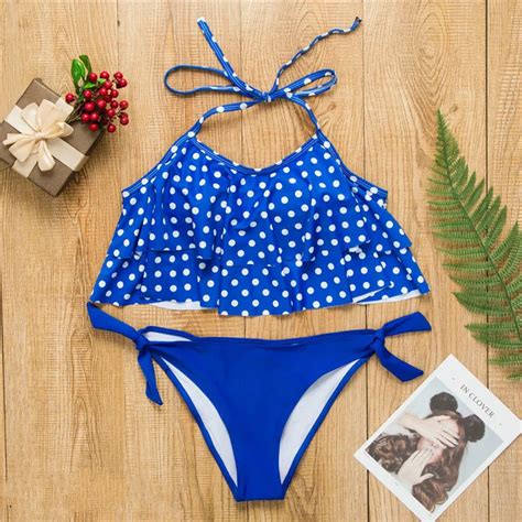 Mujer Se Ora Polka Dot Traje De Ba O Bikini Traje De Ba O Tri Ngulo Traje De Ba O Vendaje