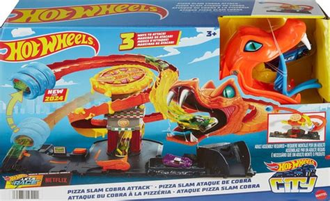 Pista Hot Wheels City Ataque Da Pizza Slam Cobra Mattel Pirlimpimpim Brinquedos