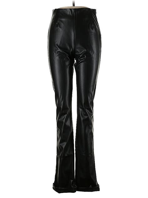 Zara Solid Black Faux Leather Pants Size L 35 Off Thredup