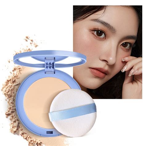 Bnixiren Silky Mist Powder Cake Long Lasting Waterproof Natural Nude