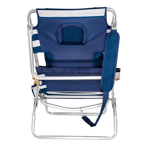 Ostrich Deluxe Padded 3 N 1 Lounge Reclining Beach Chair Striped Blue