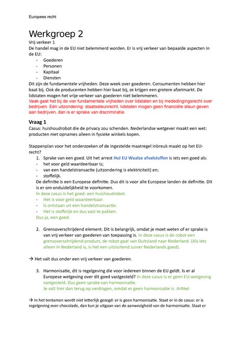 Werkgroep 2 Werkgroep 2 Vrij Verkeer 1 De Handel Mag In De EU Niet
